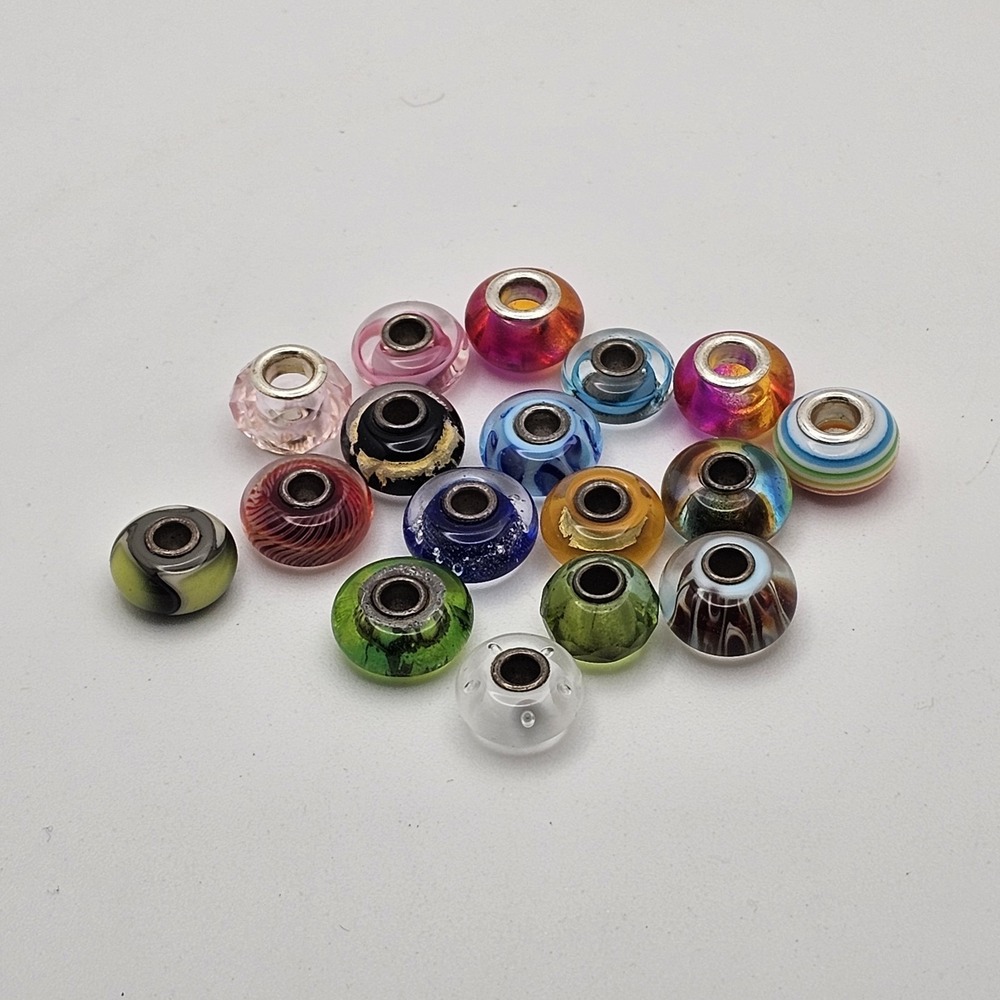 17 Lampwork Glass European Beads Murano Style